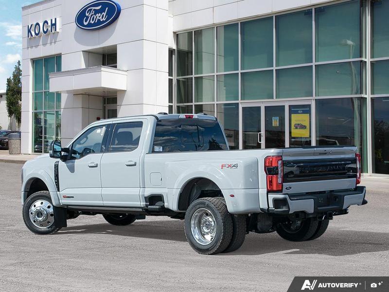 NEW 2026 Ford F-450 Super Duty Platinum - Avalanche Exterior / BLACK ONYX/BLUE LEATHER Interior - $132,339 - Stock #E60220 - VIN 1FT8W4DM7TED23460 - Photo 4